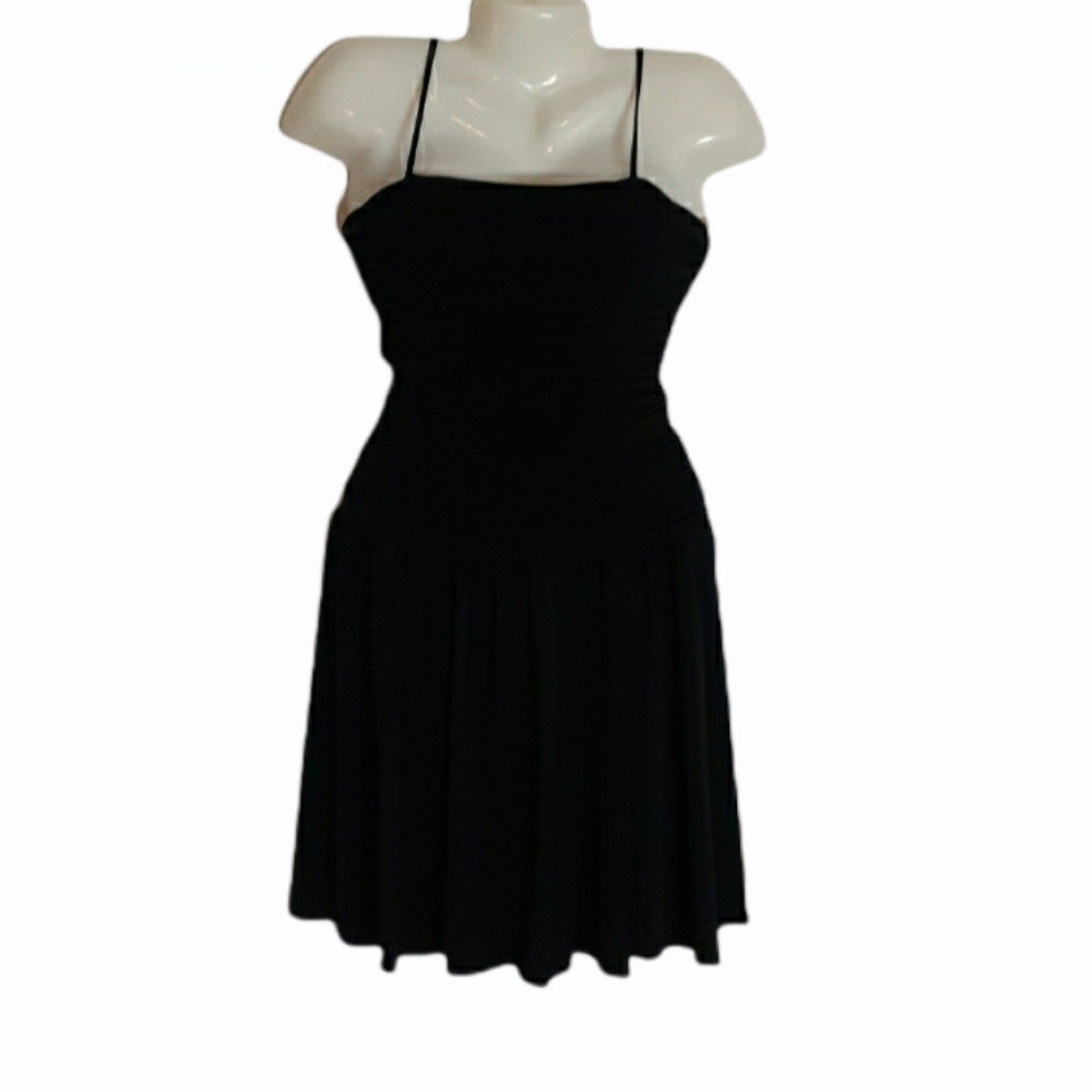 Max and Cleo Women's Dress Black Ruched Cocktail LBD Wardrobe Staple Small
